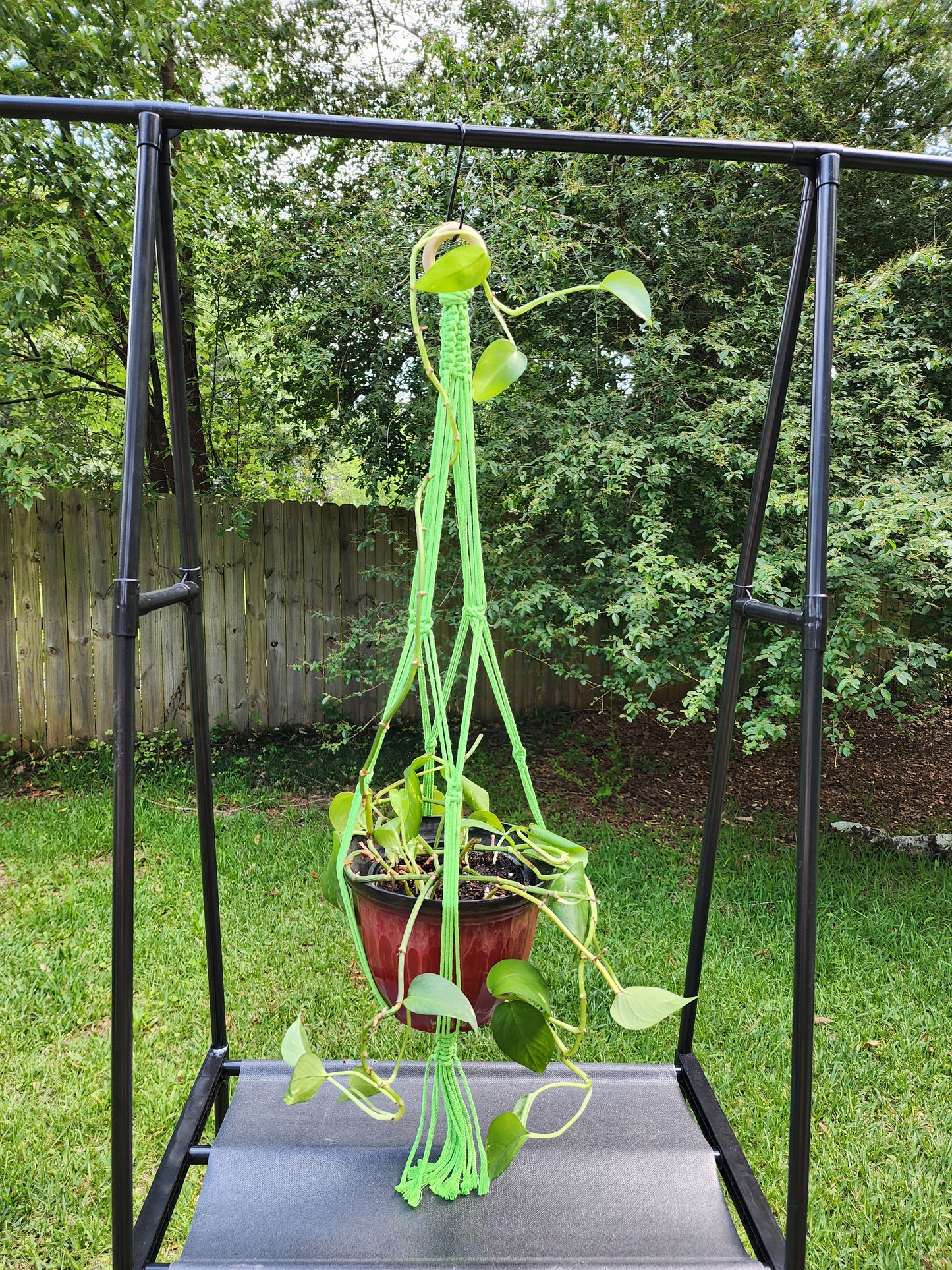 Green Macramé Plant Hanger Handmade