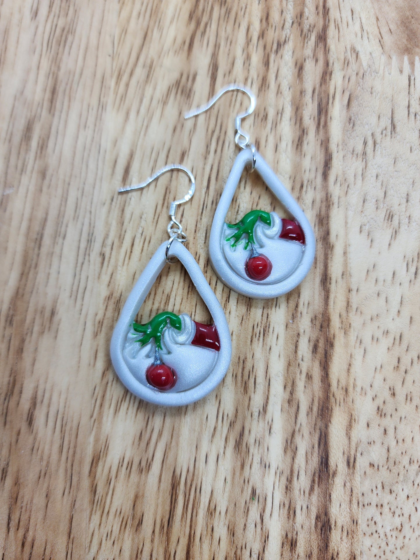 Grinch Hand & Ornament Earrings