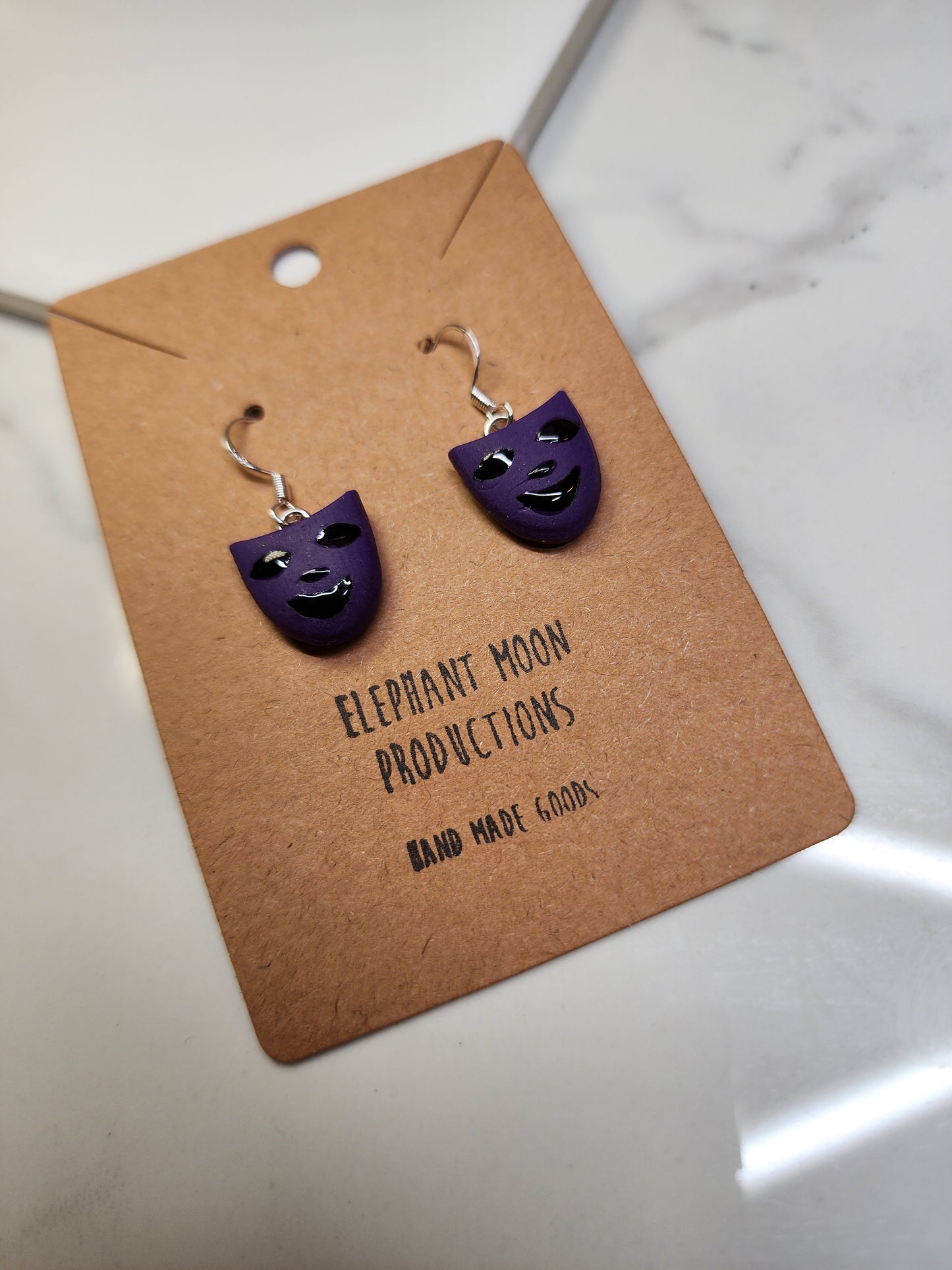 Purple Mask Earrings