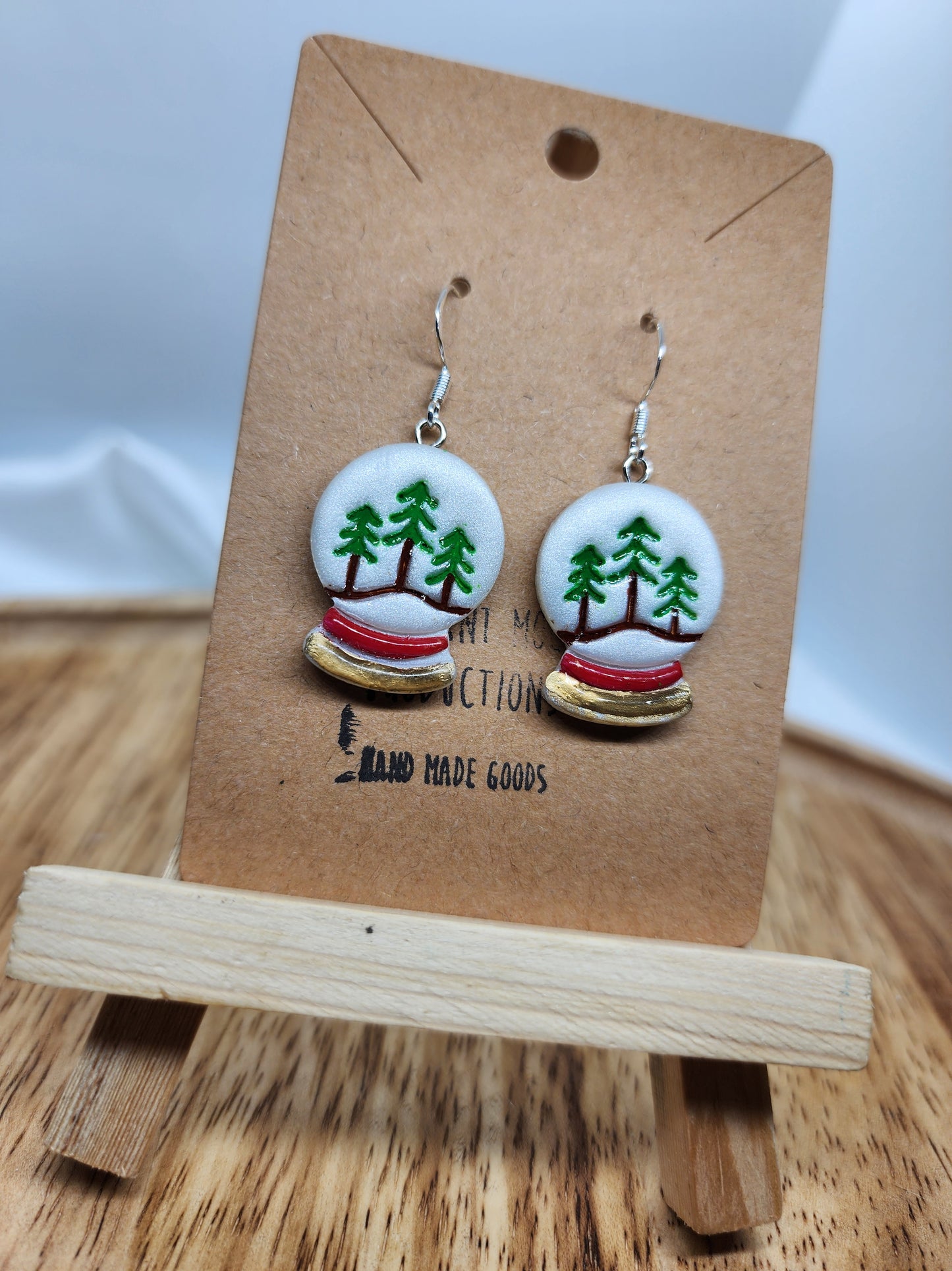 Tree Snow Globe Earrings