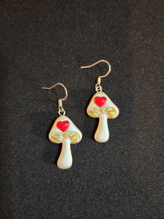 Heart Mushroom Earrings