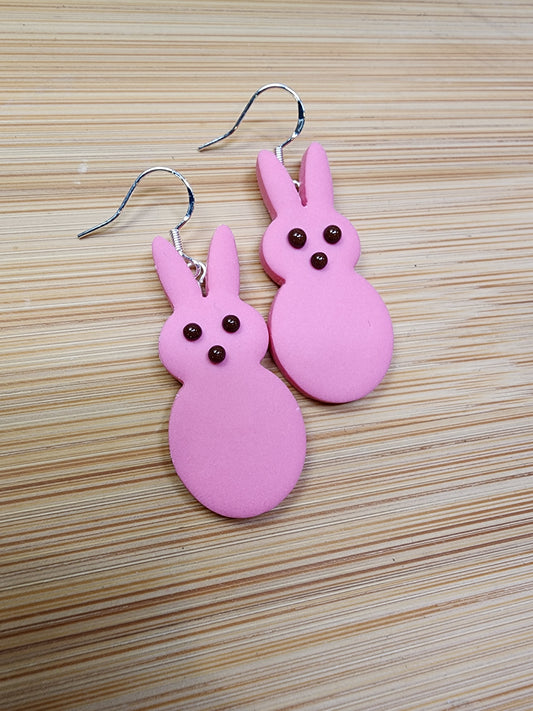Pink Bunny Easter Earrings