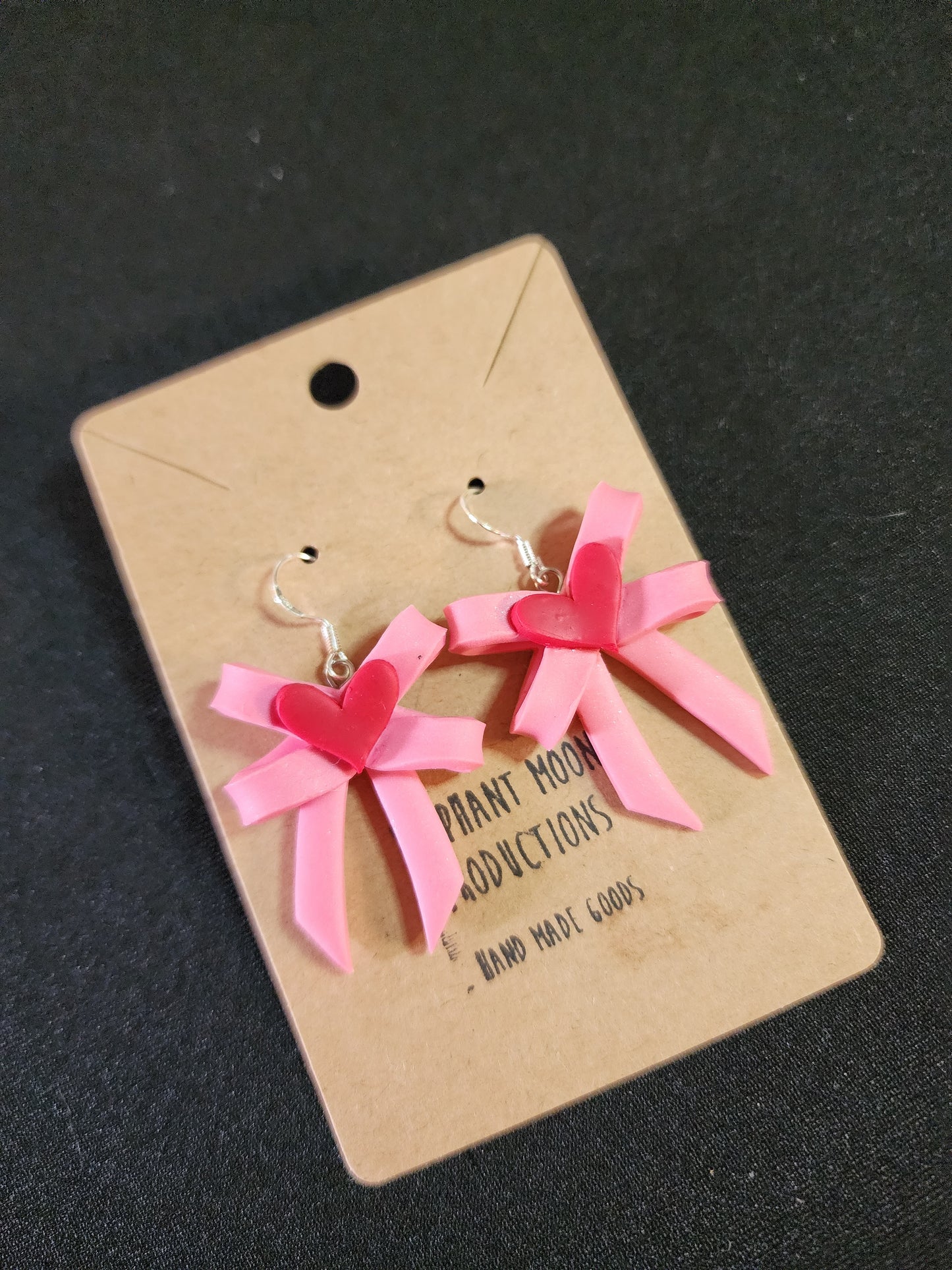 Pink Bow ❤️ Earrings Handmade