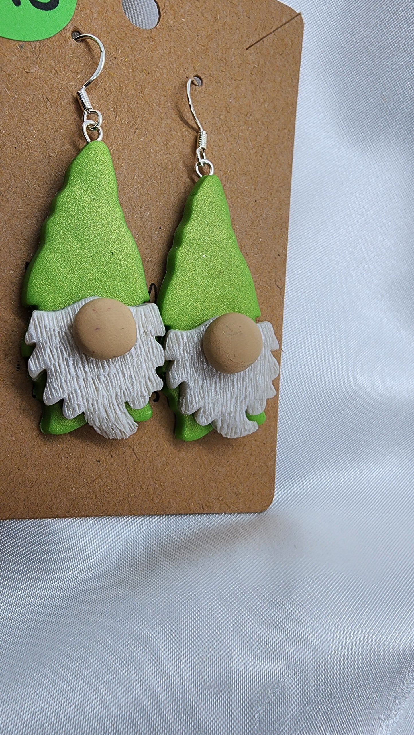 Green Gnome Christmas Earrings