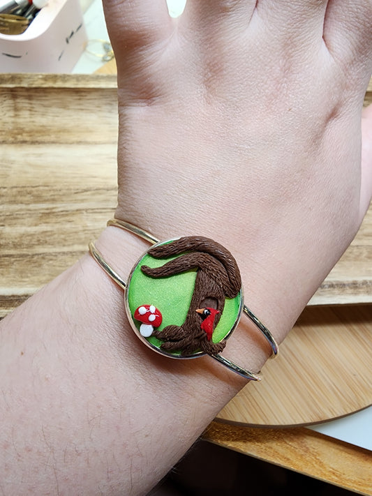 Bird and Mushroom Handcrafted Bracelet