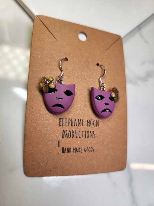 Mardi Gras Mask Handmade Earrings