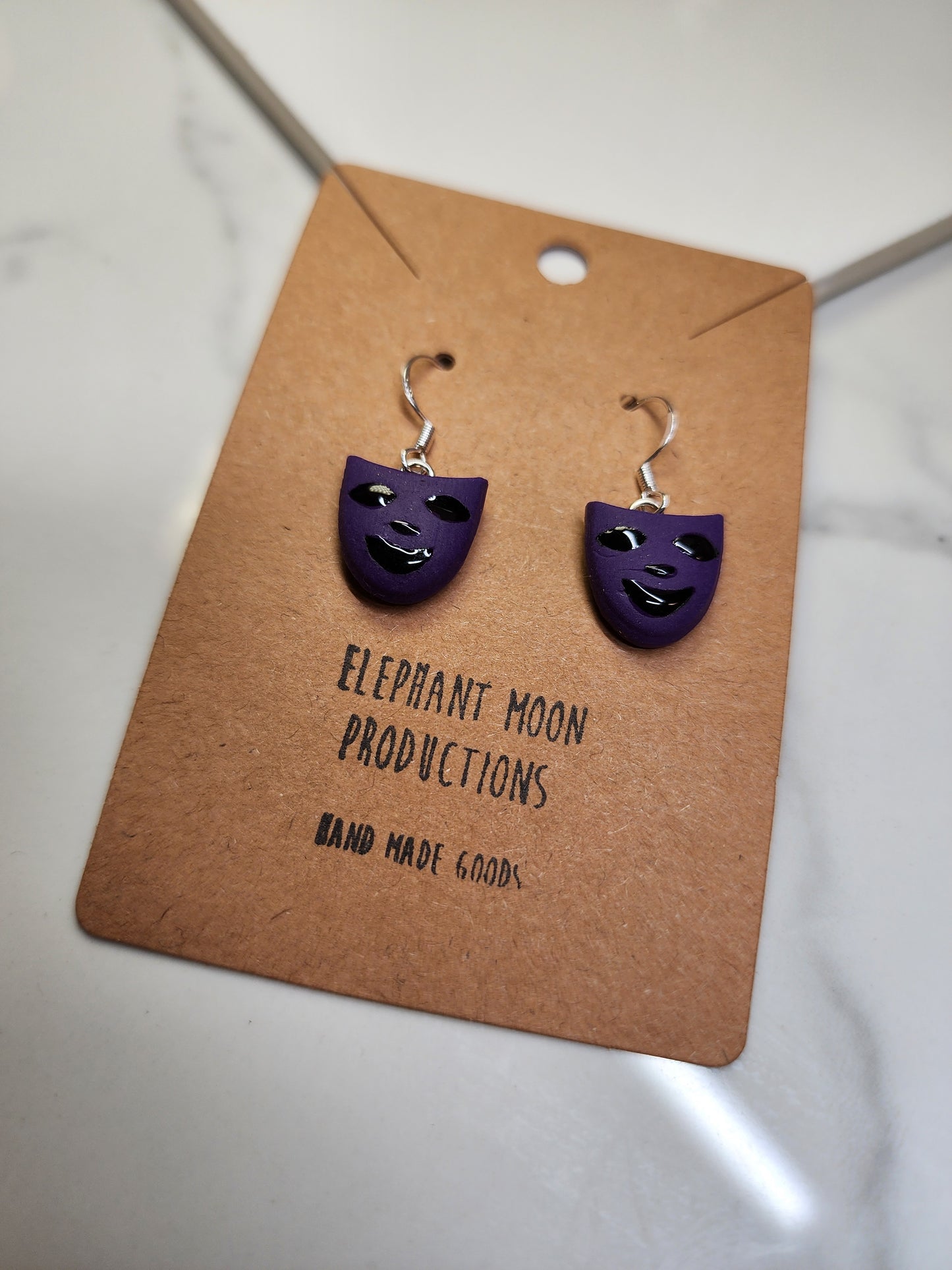 Purple Mask Earrings