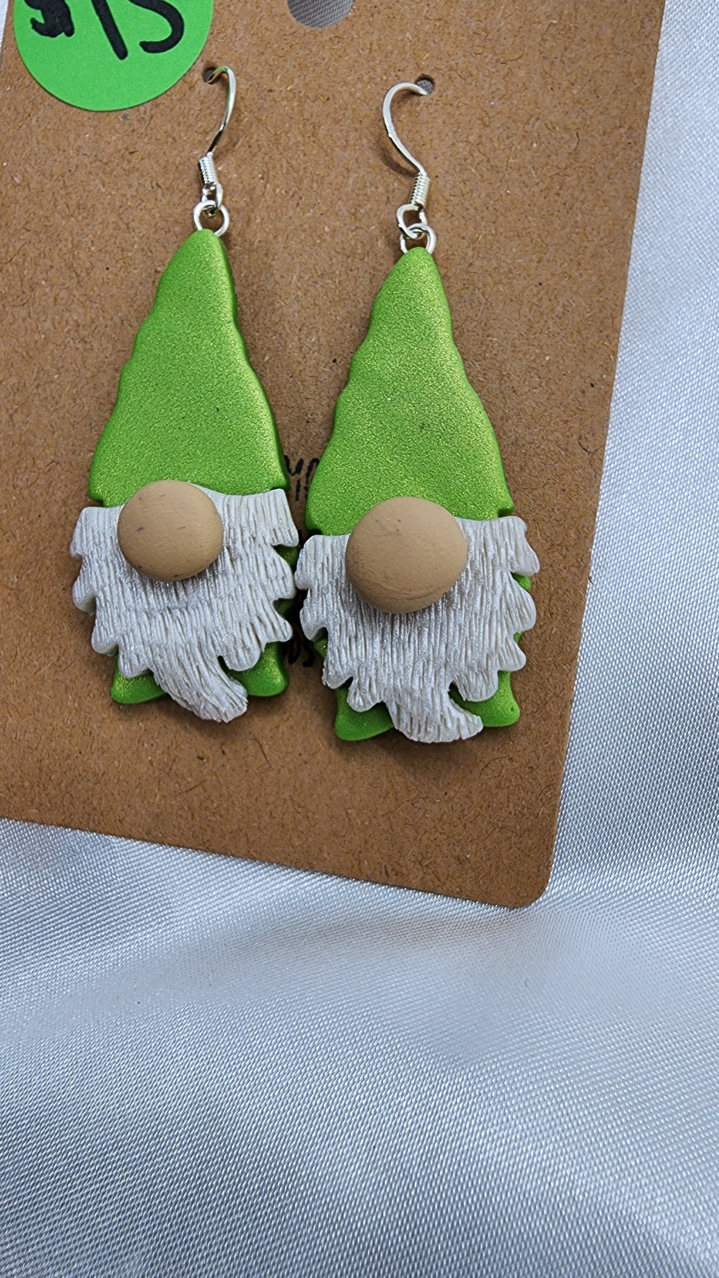 Green Gnome Christmas Earrings
