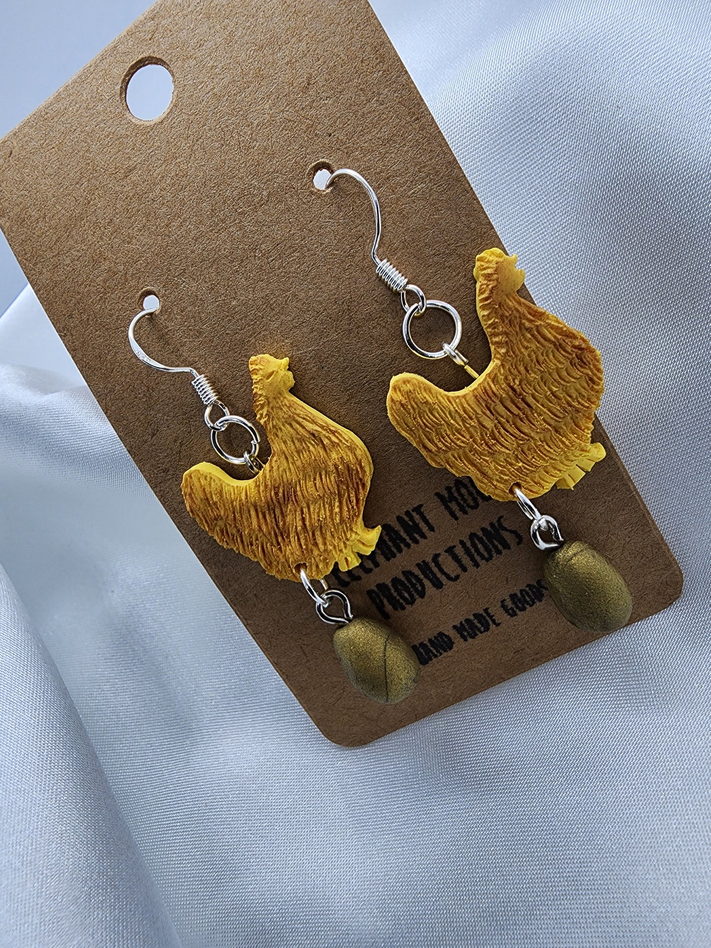 Chicken & Golden Egg Earrings