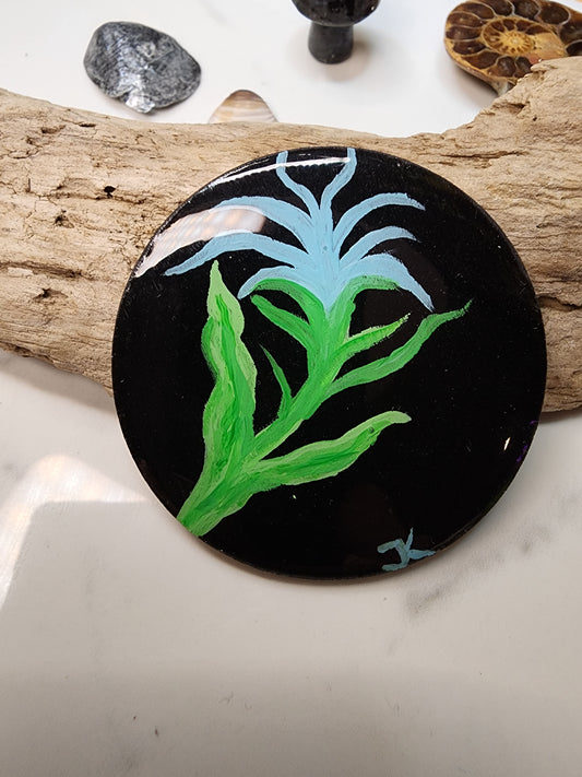 Blue Bromeliad Mini Painting Magnet